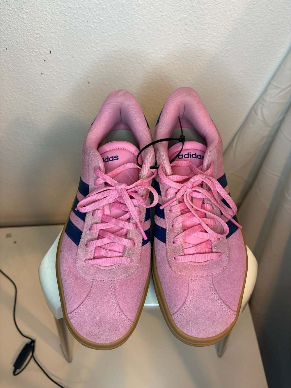 adidas VL Court Bold Women's Platform Sneakers - Pink and Navy Blue 9.5 - Picture 5 of 8